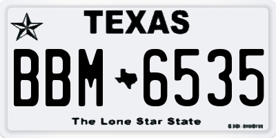 TX license plate BBM6535