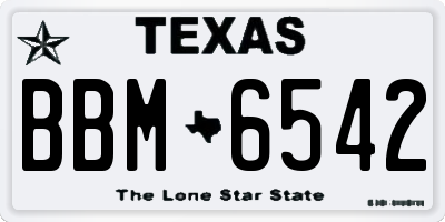 TX license plate BBM6542