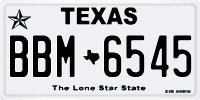 TX license plate BBM6545