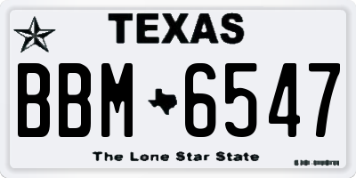 TX license plate BBM6547