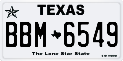 TX license plate BBM6549