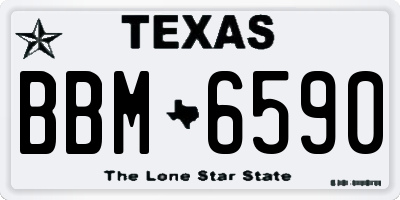 TX license plate BBM6590