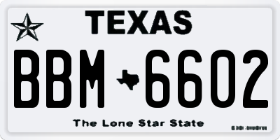 TX license plate BBM6602