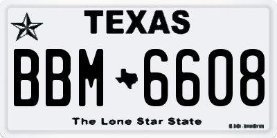TX license plate BBM6608