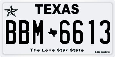 TX license plate BBM6613