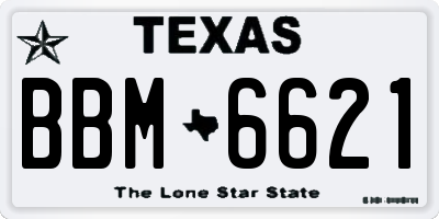 TX license plate BBM6621