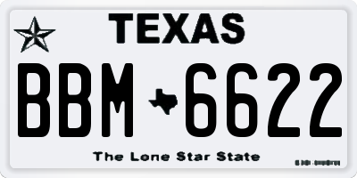 TX license plate BBM6622