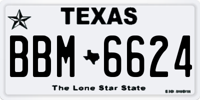 TX license plate BBM6624