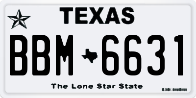 TX license plate BBM6631