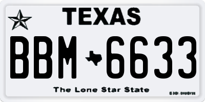 TX license plate BBM6633