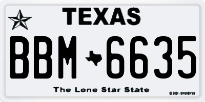 TX license plate BBM6635