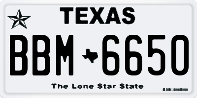 TX license plate BBM6650