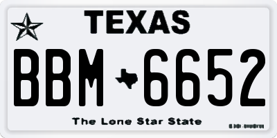TX license plate BBM6652