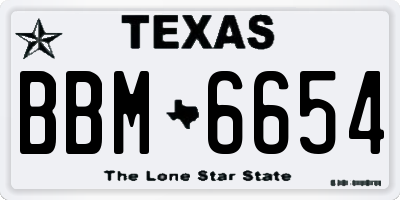 TX license plate BBM6654