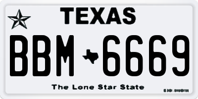 TX license plate BBM6669
