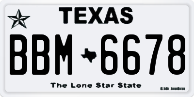 TX license plate BBM6678