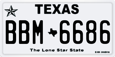 TX license plate BBM6686