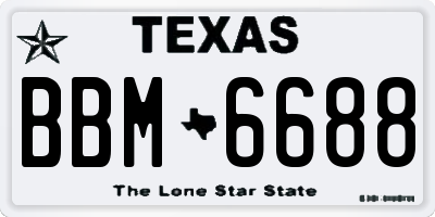 TX license plate BBM6688