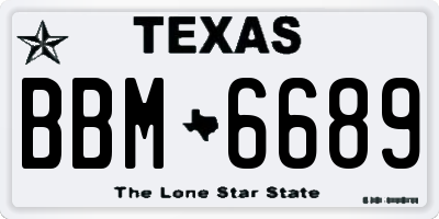 TX license plate BBM6689