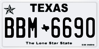 TX license plate BBM6690