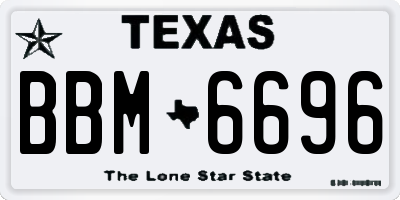 TX license plate BBM6696