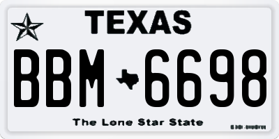 TX license plate BBM6698