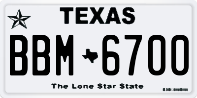 TX license plate BBM6700