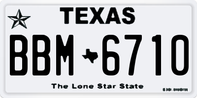 TX license plate BBM6710