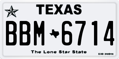 TX license plate BBM6714