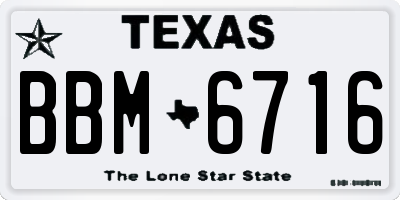 TX license plate BBM6716