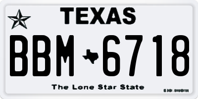 TX license plate BBM6718