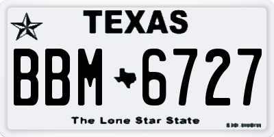 TX license plate BBM6727