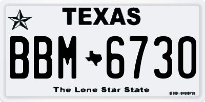 TX license plate BBM6730