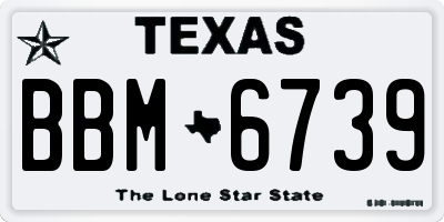 TX license plate BBM6739
