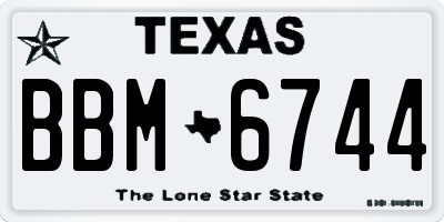 TX license plate BBM6744