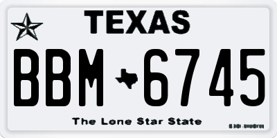TX license plate BBM6745