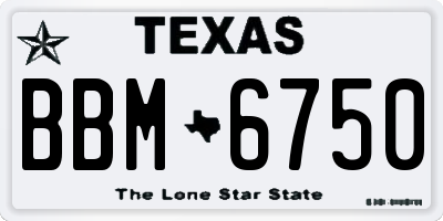TX license plate BBM6750