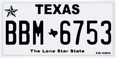 TX license plate BBM6753