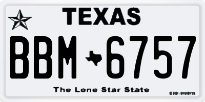 TX license plate BBM6757