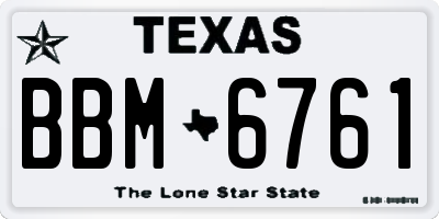 TX license plate BBM6761