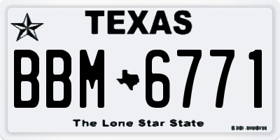 TX license plate BBM6771