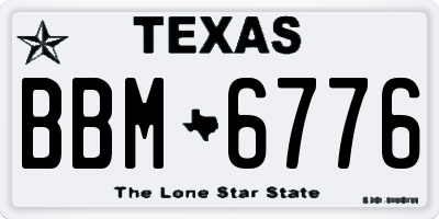 TX license plate BBM6776