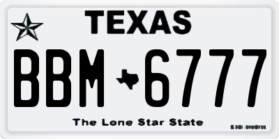 TX license plate BBM6777