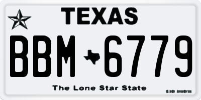 TX license plate BBM6779