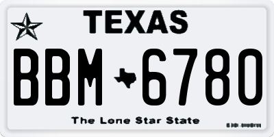 TX license plate BBM6780