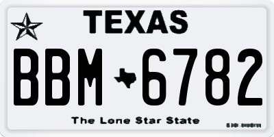 TX license plate BBM6782