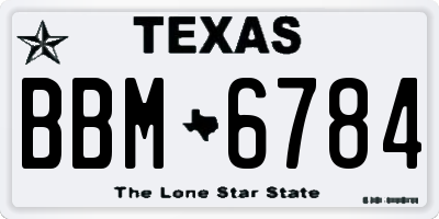 TX license plate BBM6784