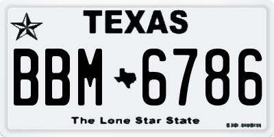TX license plate BBM6786