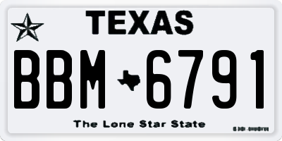 TX license plate BBM6791