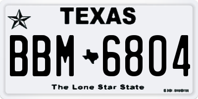 TX license plate BBM6804